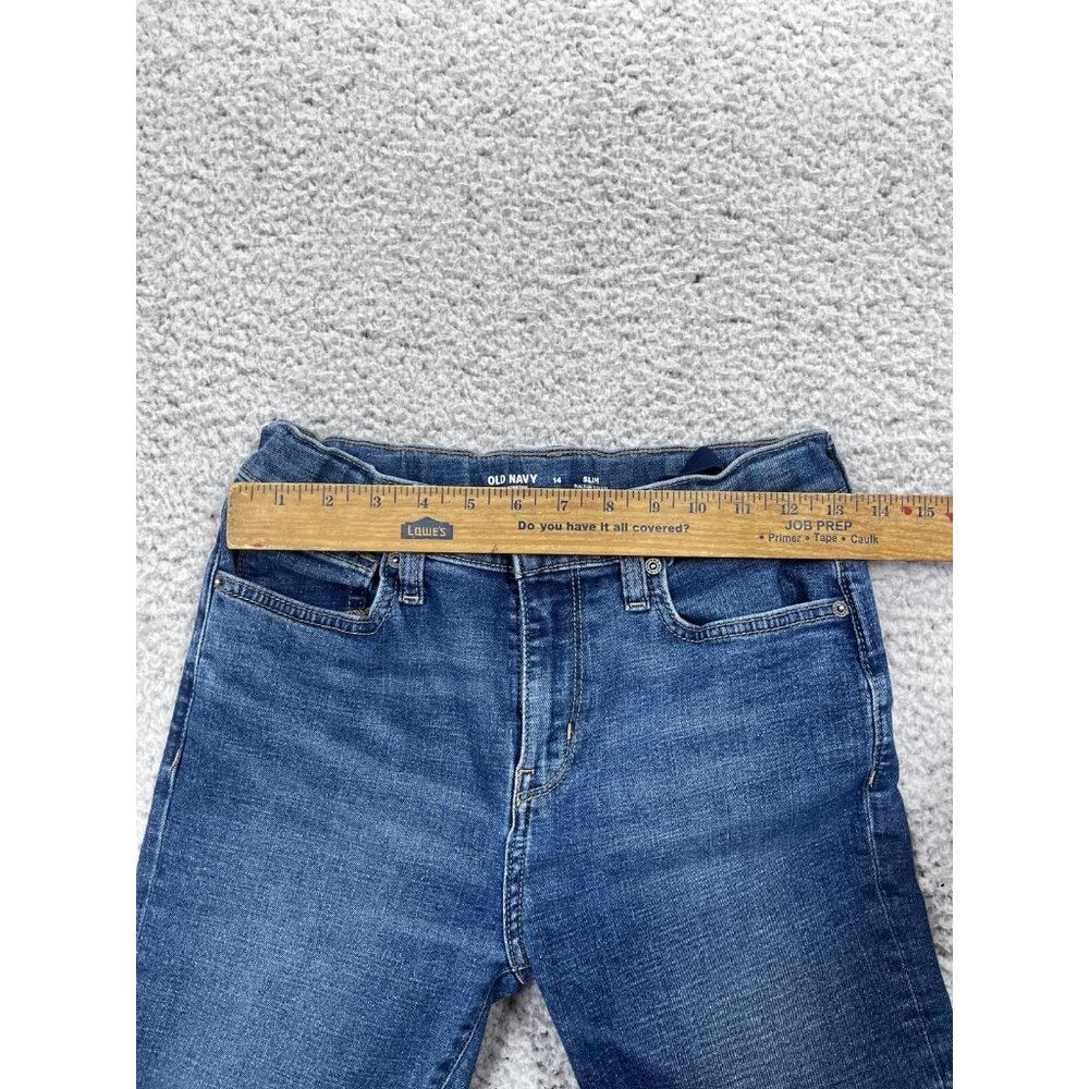 Big Girls Old Navy Built In Tough Medium Wash Slim Denim Jeans Size 14 - Picture 6 of 12